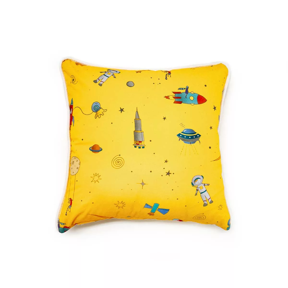 Capa de Almofada Espaço Amarelo 40×40 cm