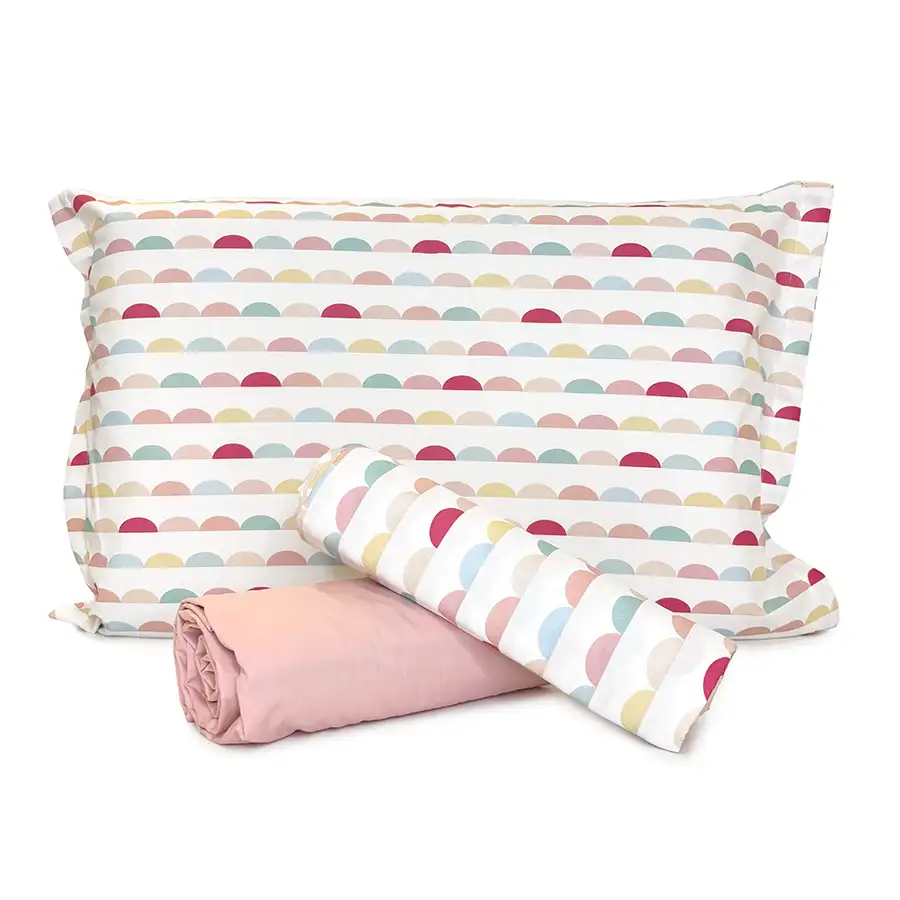 Jogo de Cama Dia Ensolarado Rosa com Lençol de Elástico Rosé