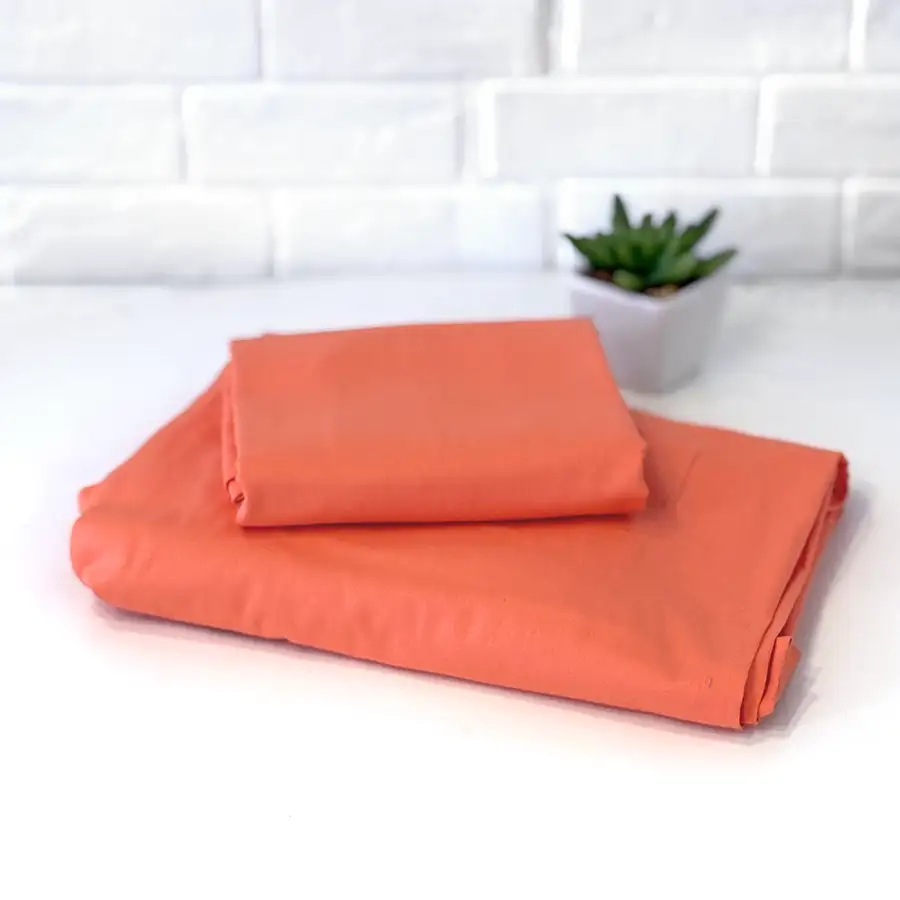 Roupa de Cama Lisa Coral – 2 peças