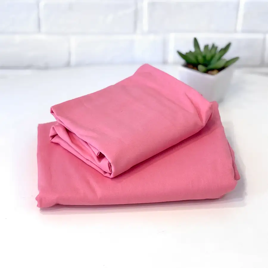 Roupa de Cama Lisa Rosa Chiclete – 2 peças