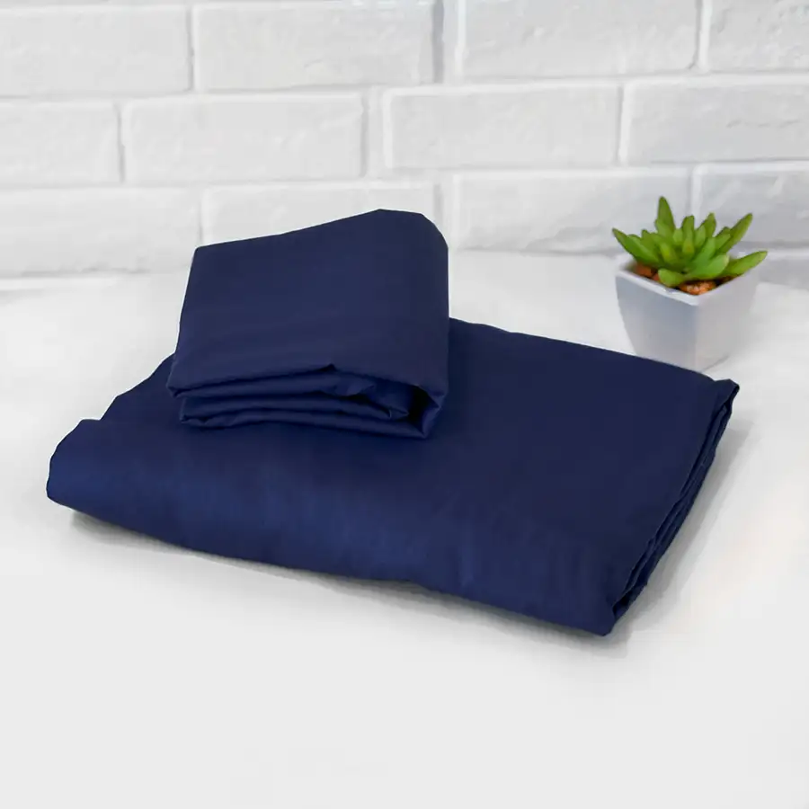 Roupa de Cama Lisa Azul Marinho – 2 peças