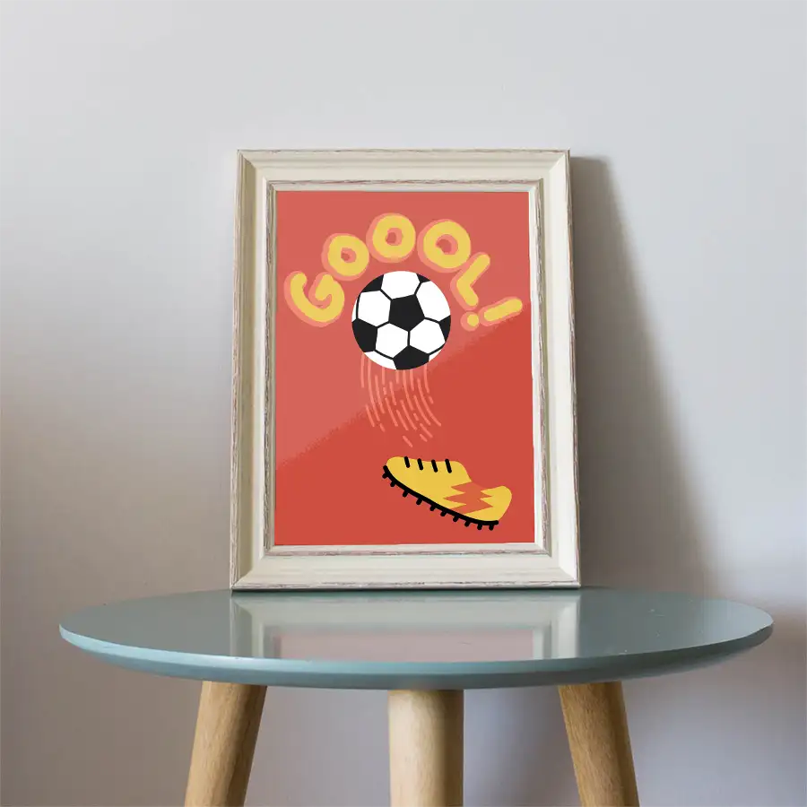 Pôster Decorativo Futebol Chute Gol