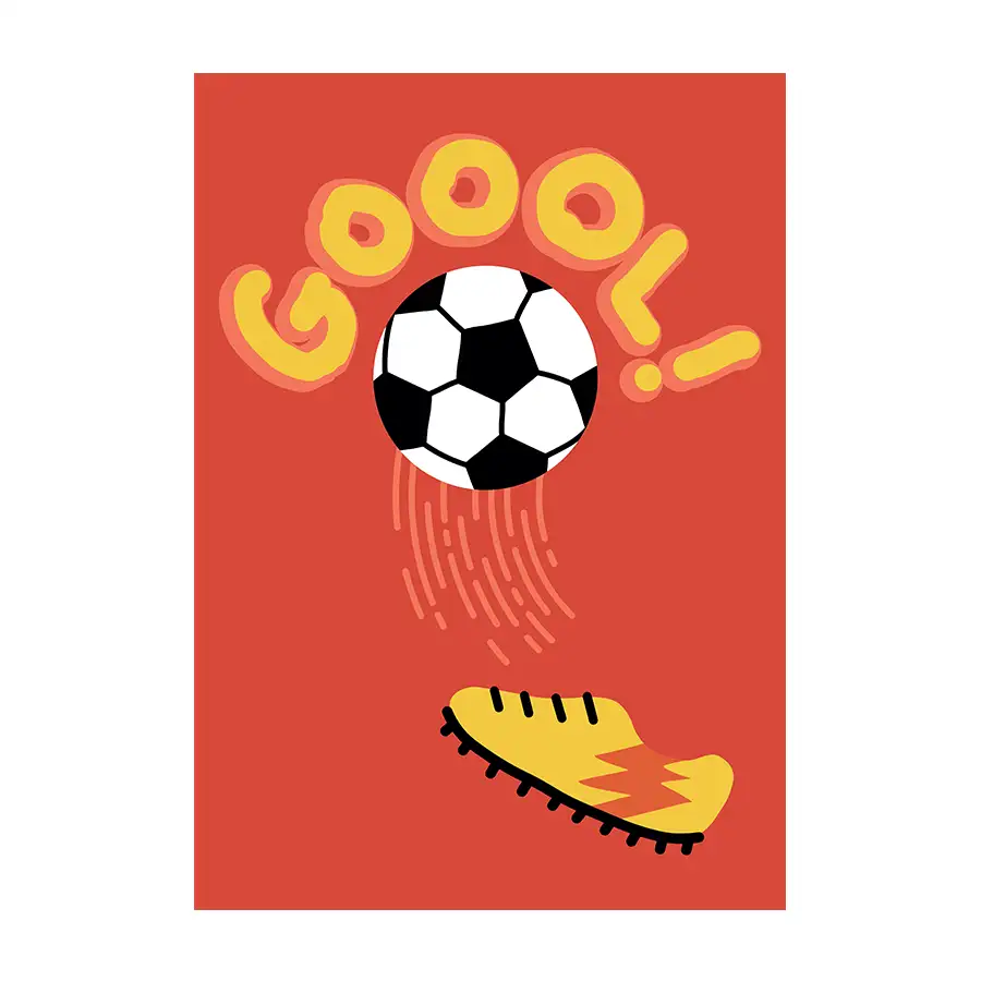 Pôster Decorativo Futebol Chute Gol