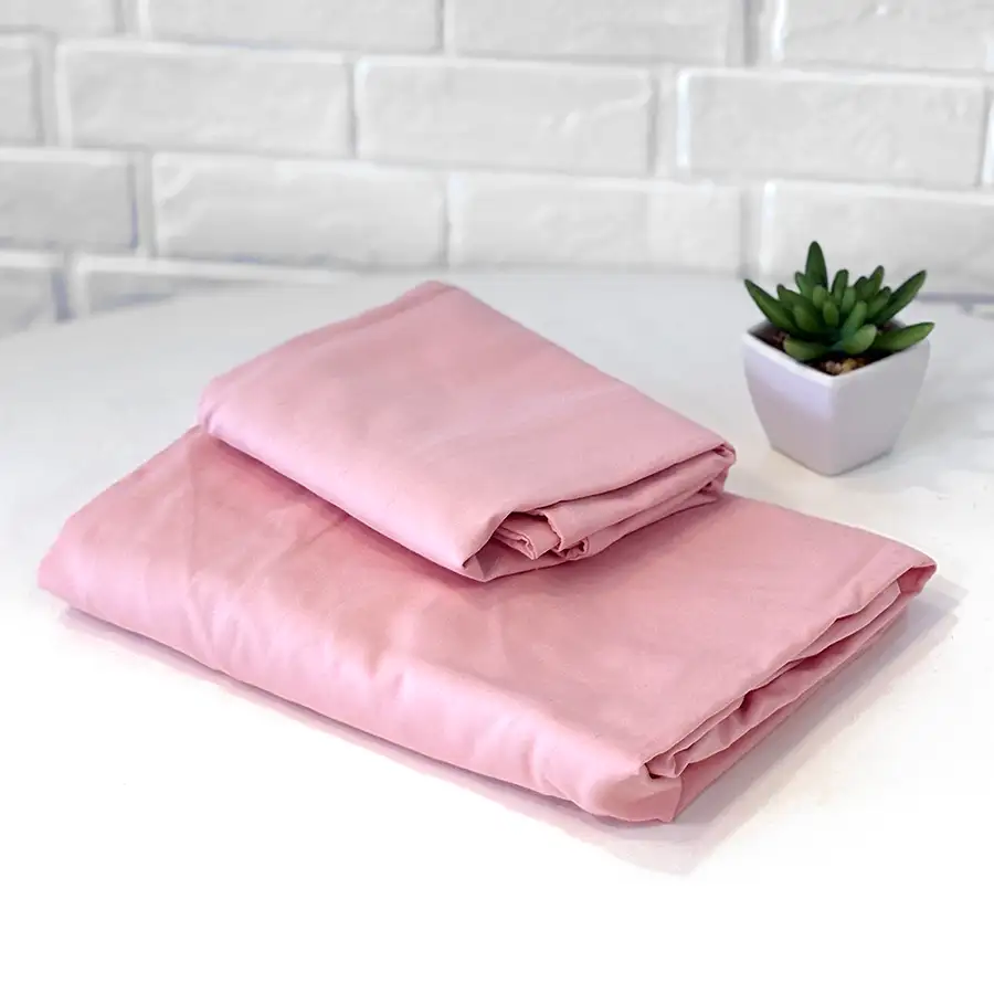 Roupa de Cama Lisa Rosé – 2 peças