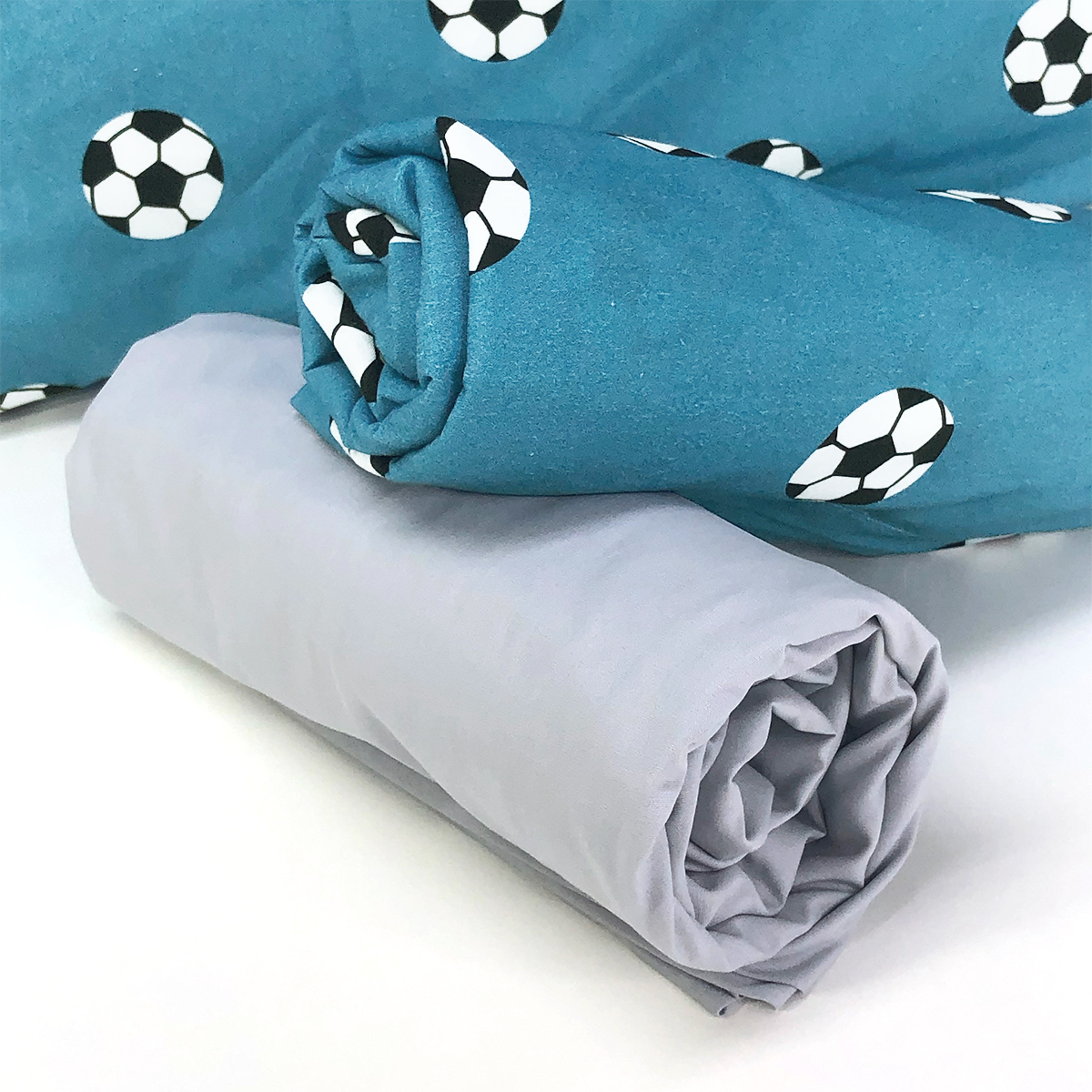 Kit Capas de Almofadas c/ Nó Plush Fleece Azul/Branco 03 Peças