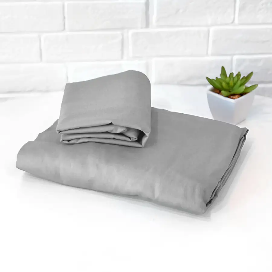 Roupa de Cama Lisa Cinza Escuro – 2 peças