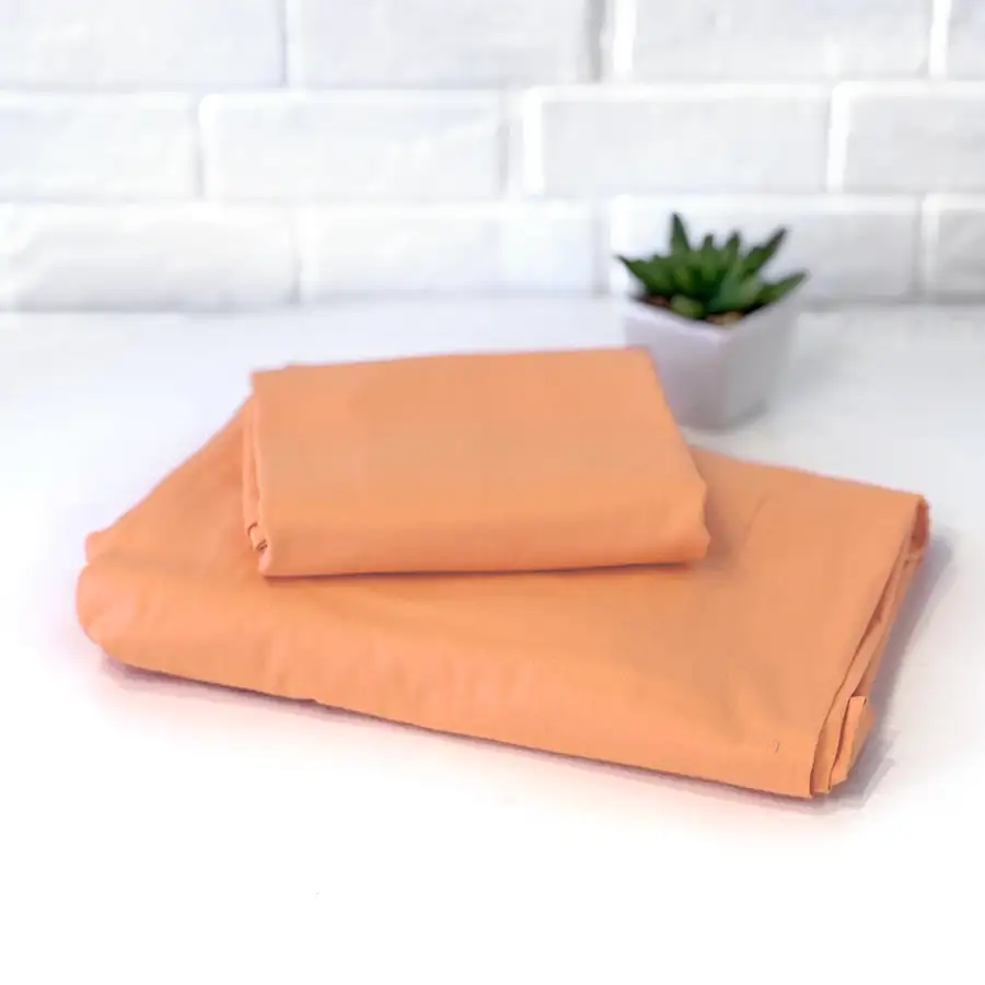 Roupa de Cama Lisa Laranja Claro – 2 peças