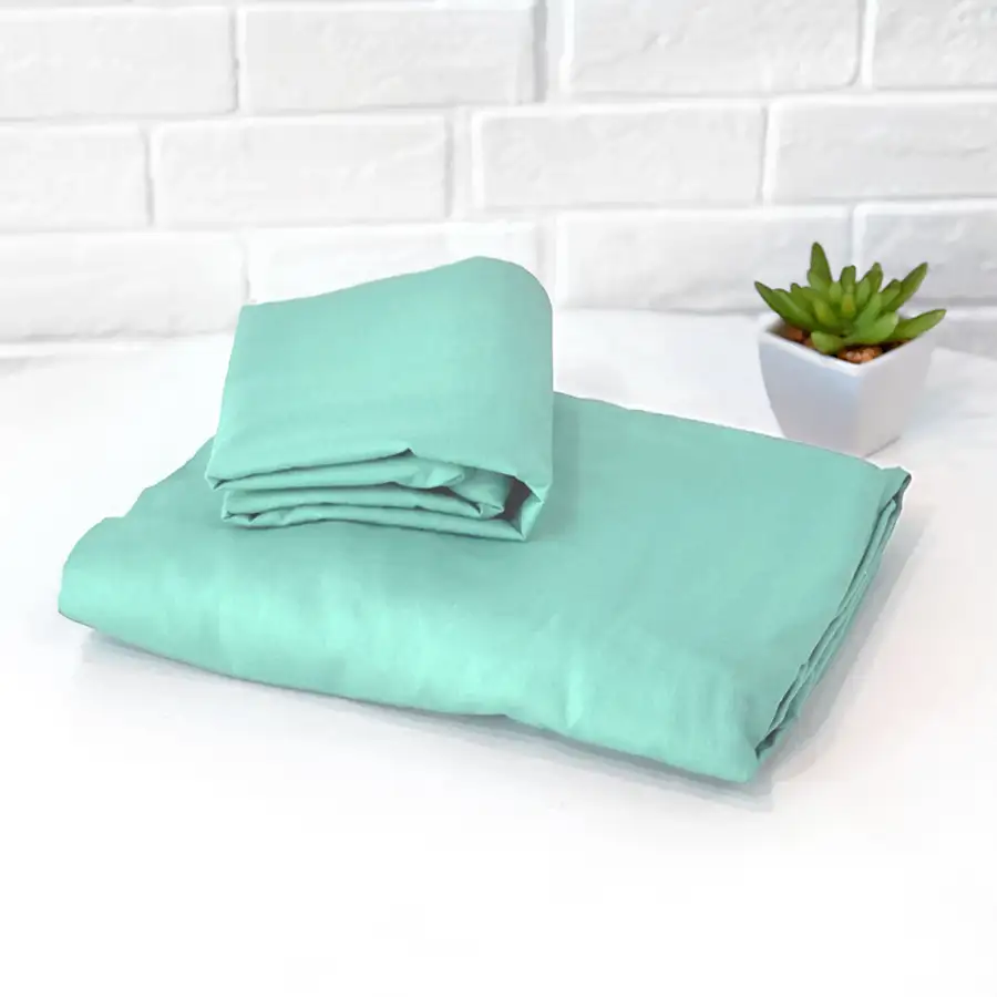 Roupa de Cama Lisa Verde Tiffany – 2 peças