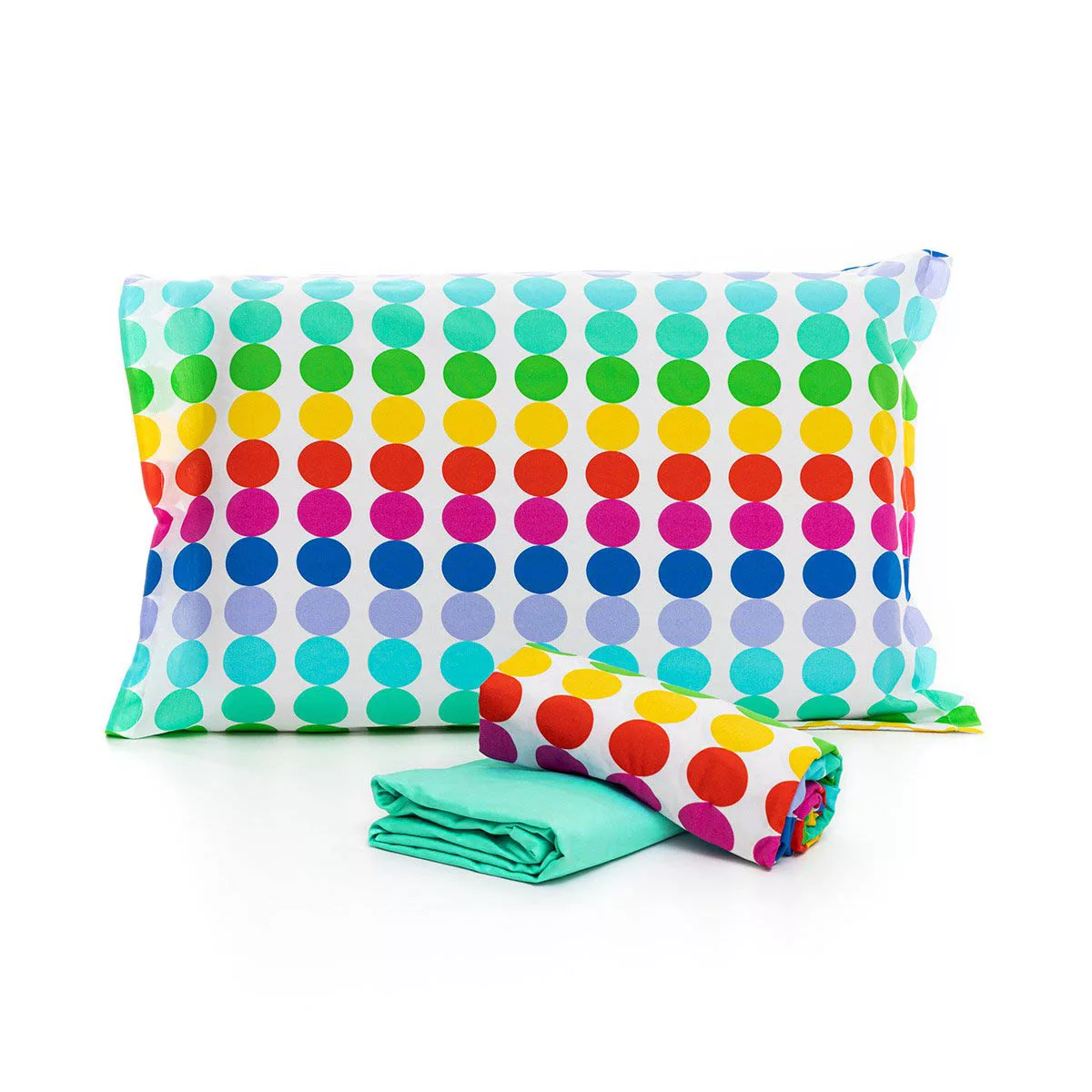 Jogo de Cama Ábaco com Lençol de Elástico Verde Tiffany