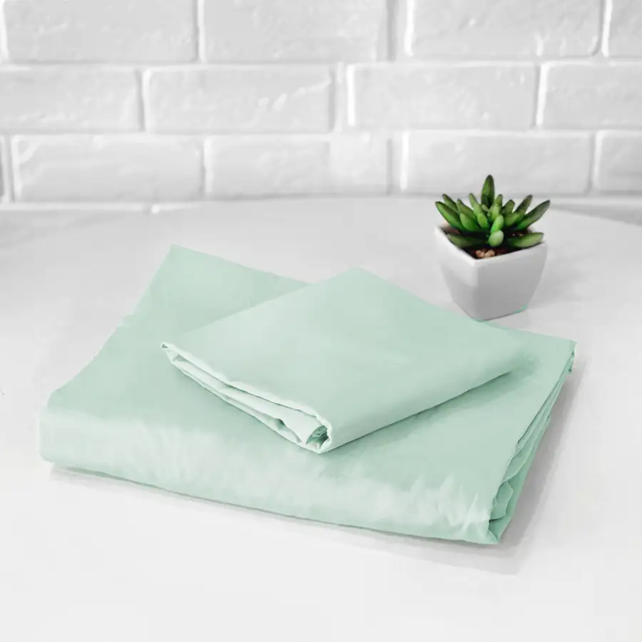 Roupa de Cama Lisa Verde Água – 2 peças