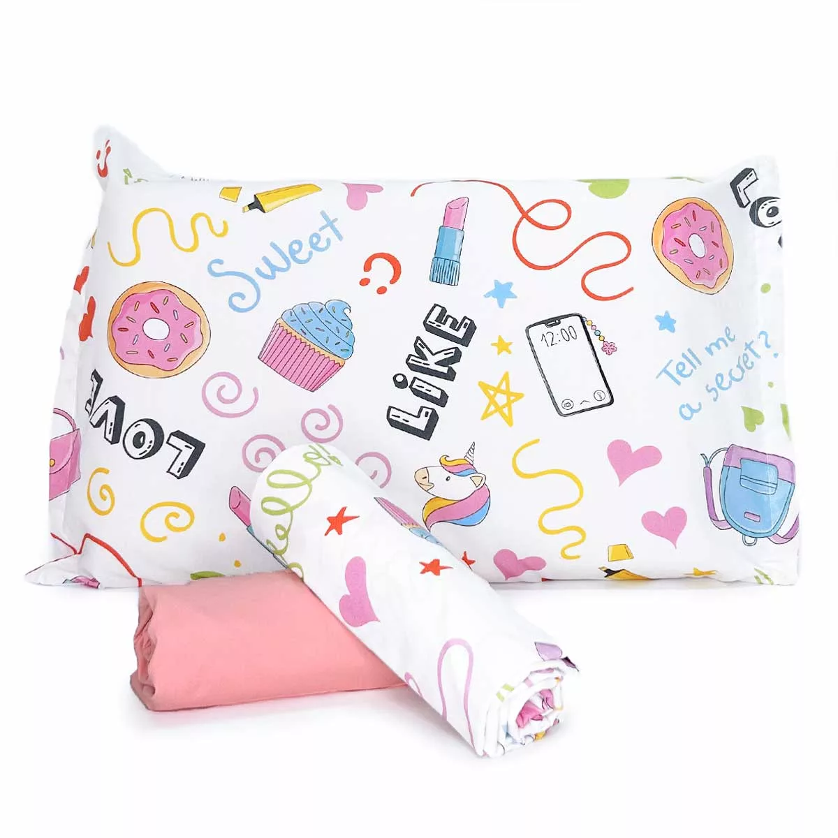 Jogo de Cama Sweet com Lençol de Elástico Rosé