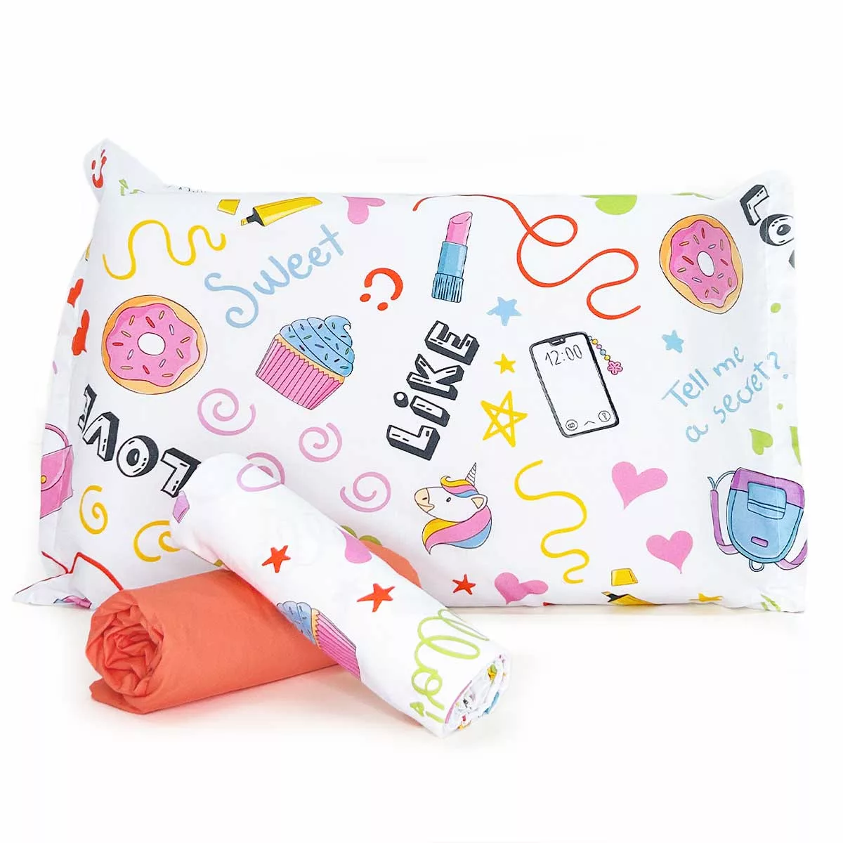 Jogo de Cama Sweet com Lençol de Elástico Coral