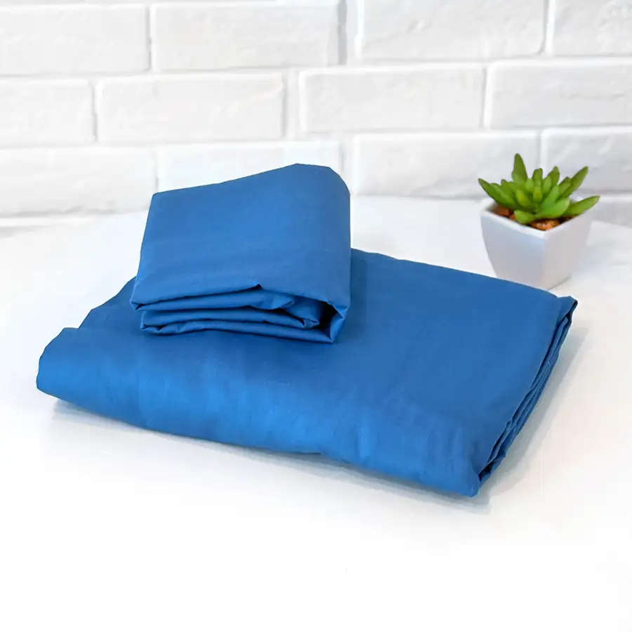 Roupa de Cama Lisa Azul Anil – 2 peças