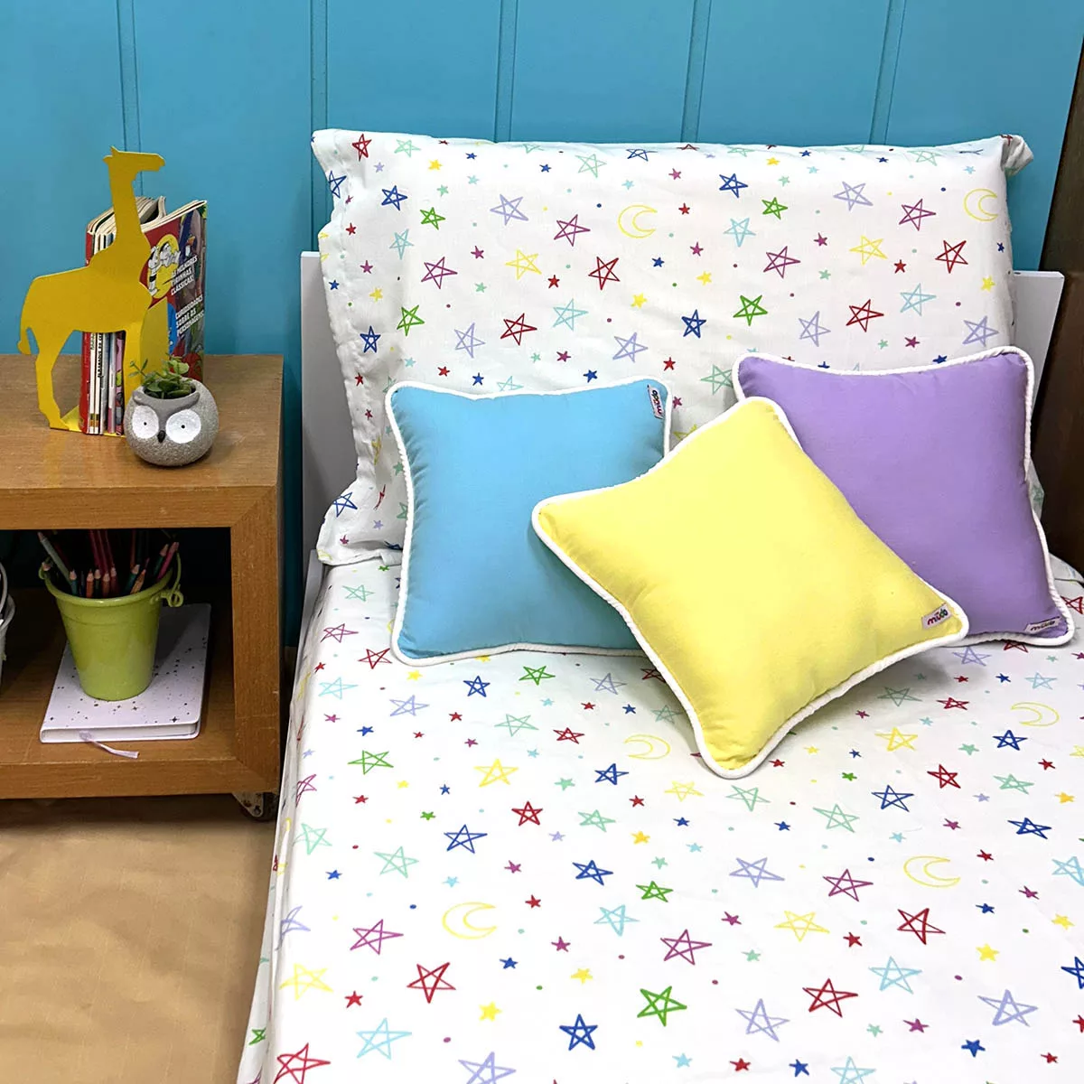 Roupa de cama de Estrelas com almofadinhas lisas