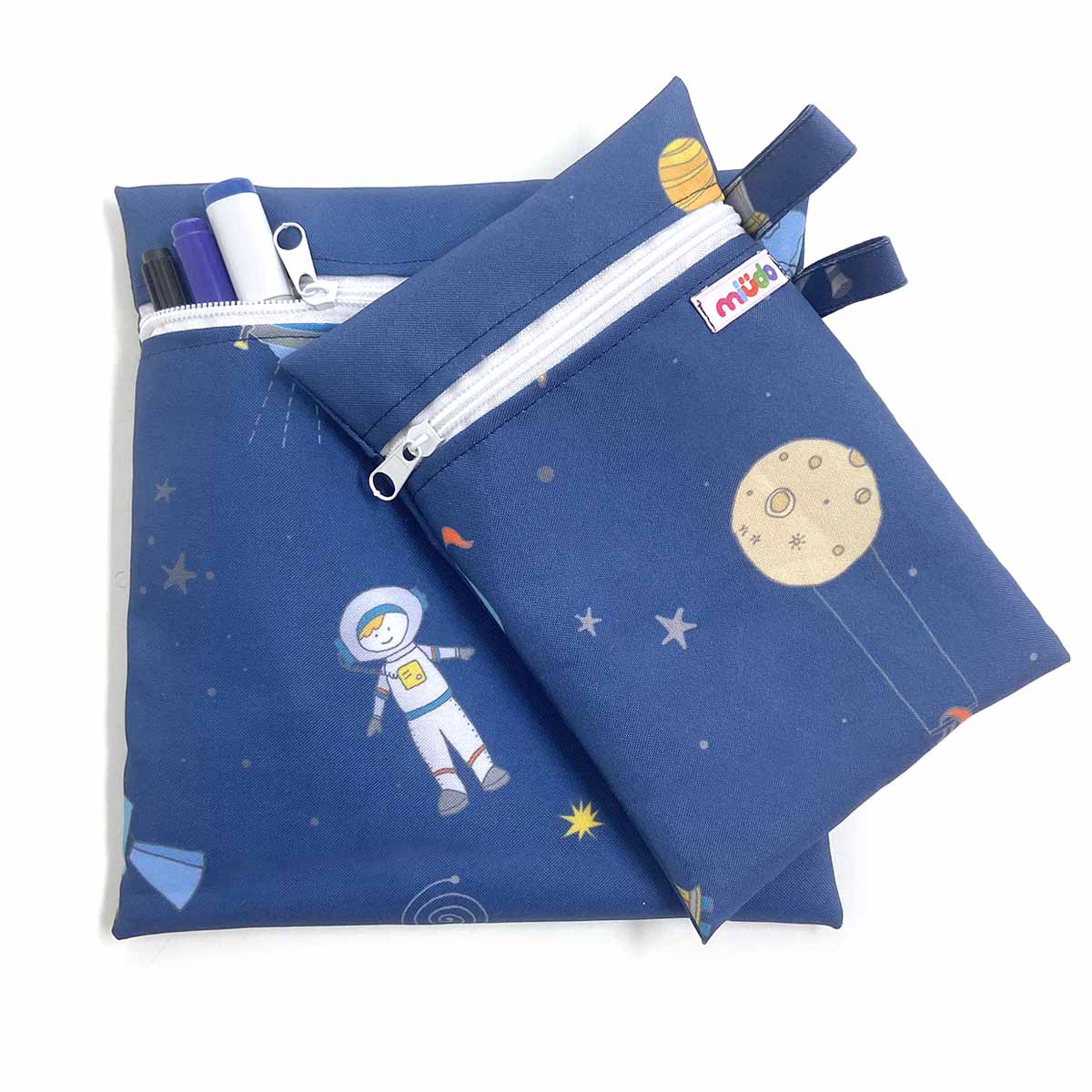 Kit 2 Bolsinhas de Nylon Espaço Azul