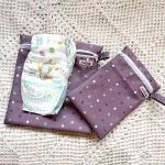 Kit 2 Bolsinhas de Nylon Poá Tons Terrosos Lilás