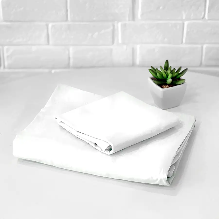 Roupa de Cama Lisa Branca – 2 peças