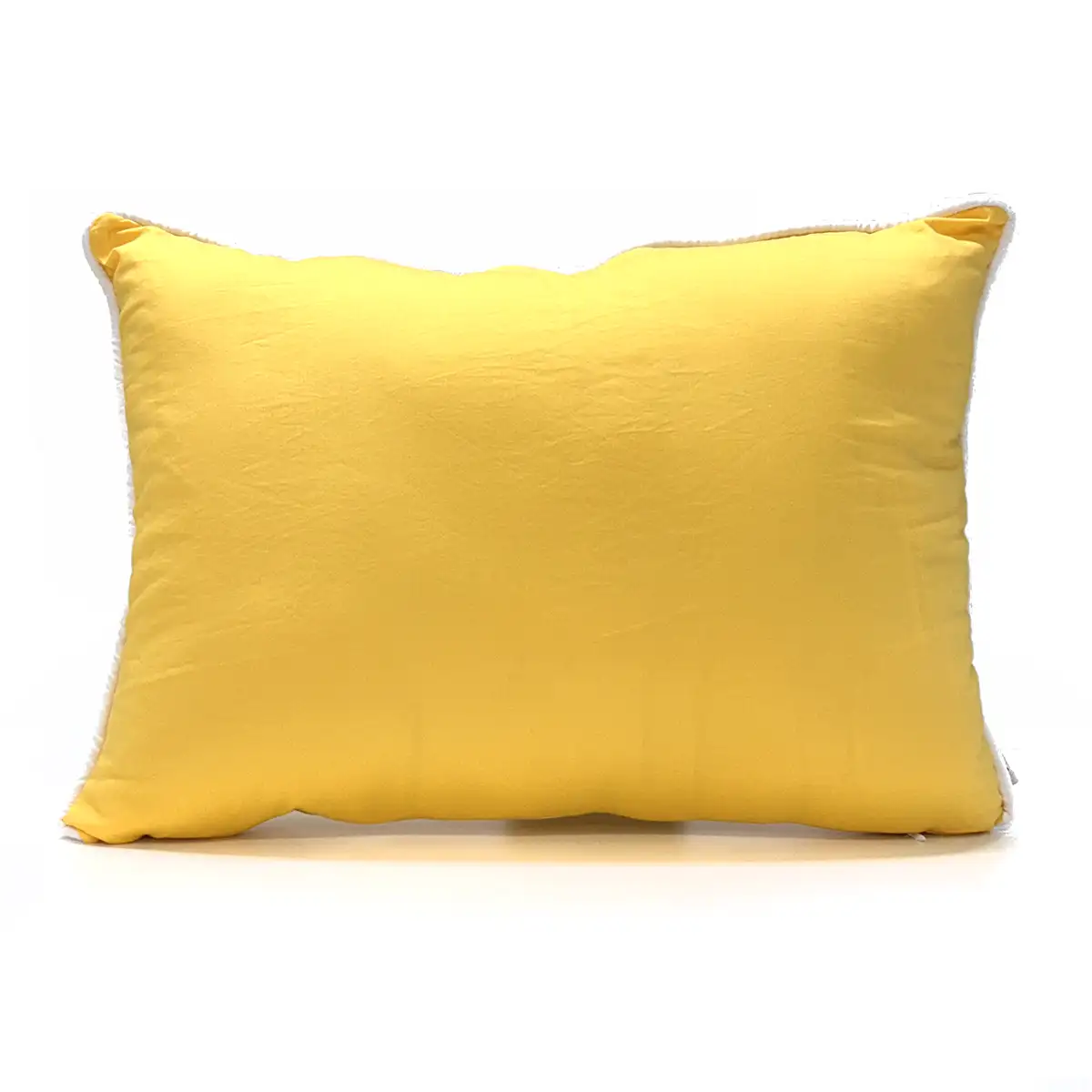 Almofada Retangular Amarelo Ovo com Vivo Off White 60×40