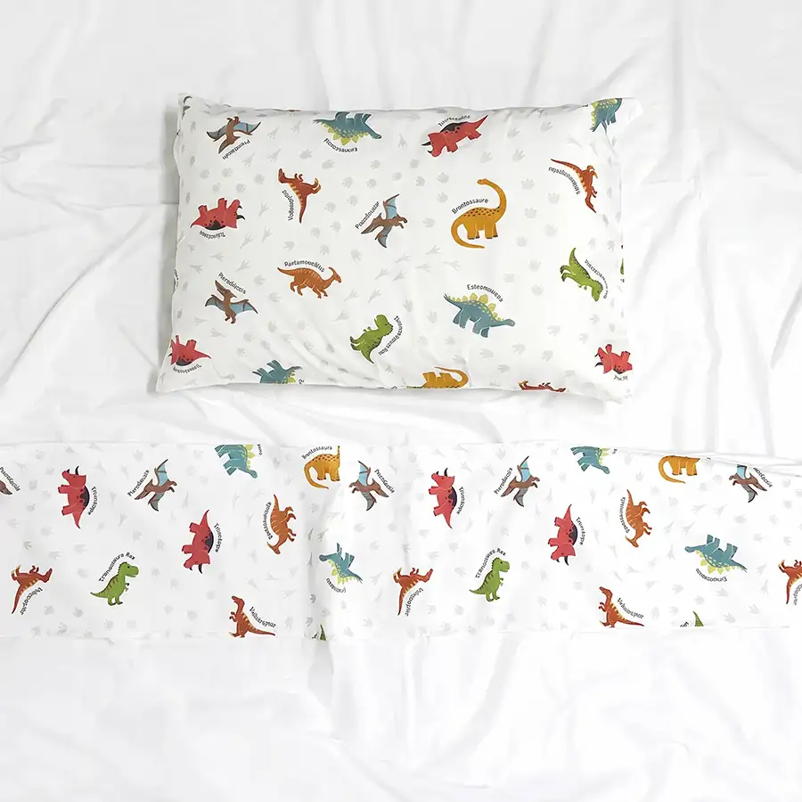 Jogo de Cama Dinossauros – 3 peças – Vira estampada