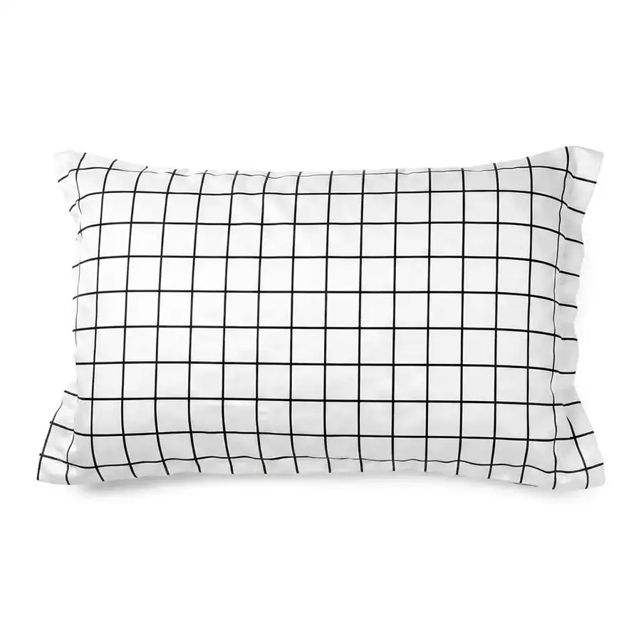 Fronha Quadriculado Grid Preto e Branco