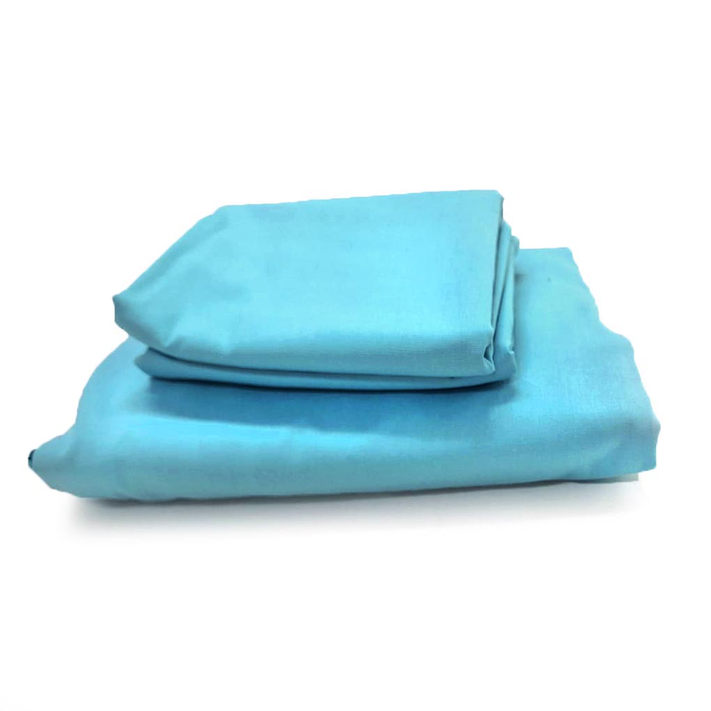 Roupa de Cama Lisa Azul Turquesa – 2 peças