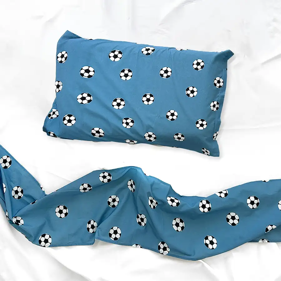 Jogo de Cama Bolas Azul – 3 peças – Vira estampada