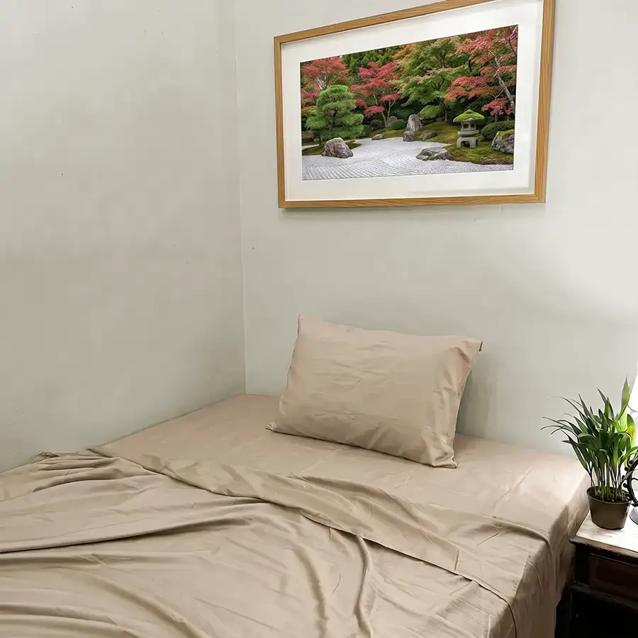 Jogo de Cama Bambu Bege – 3 peças