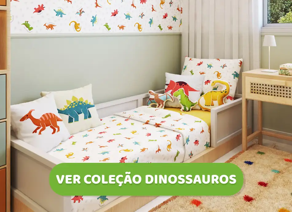 Coleção dinossauros roupa de cama infantil