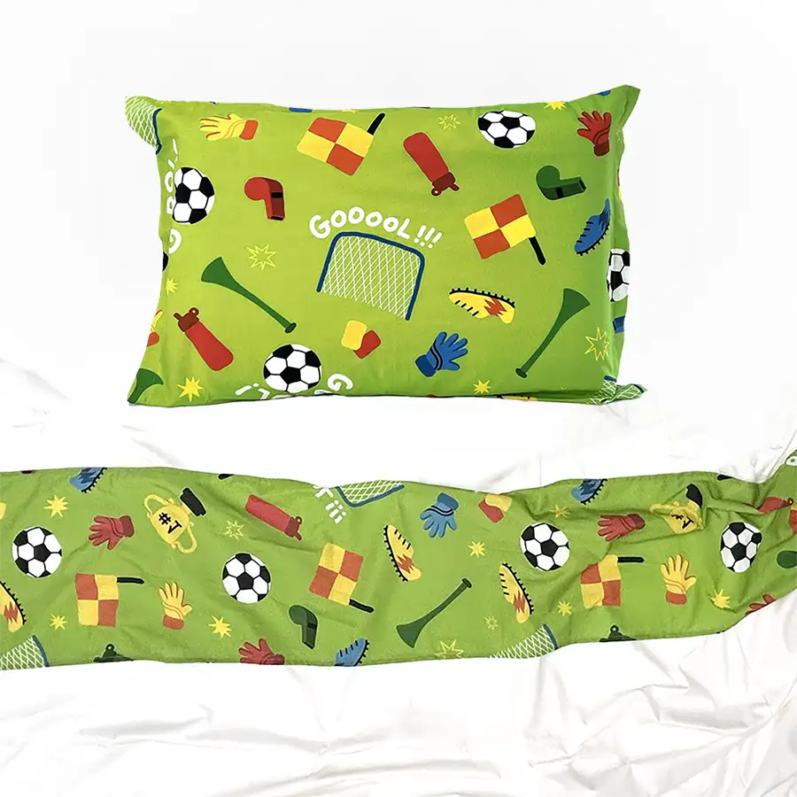 Jogo de Cama Futebol Verde – 3 peças – Vira estampada