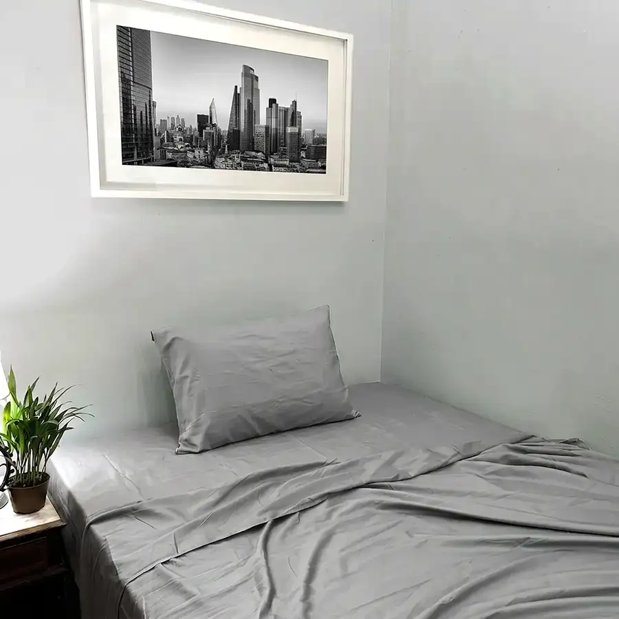 Jogo de Cama Bambu Cinza – 3 peças