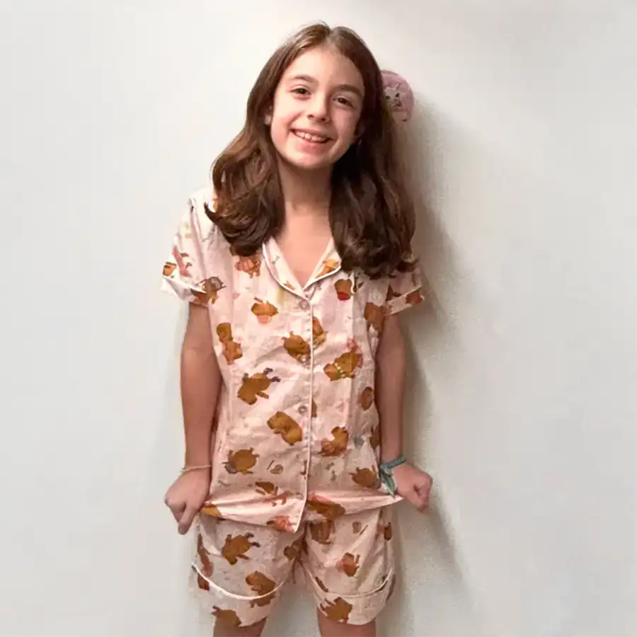 Pijama Americano Curto Capivaras Fofas