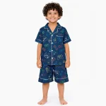 Pijama Curto Americano Gamer Azul Menino