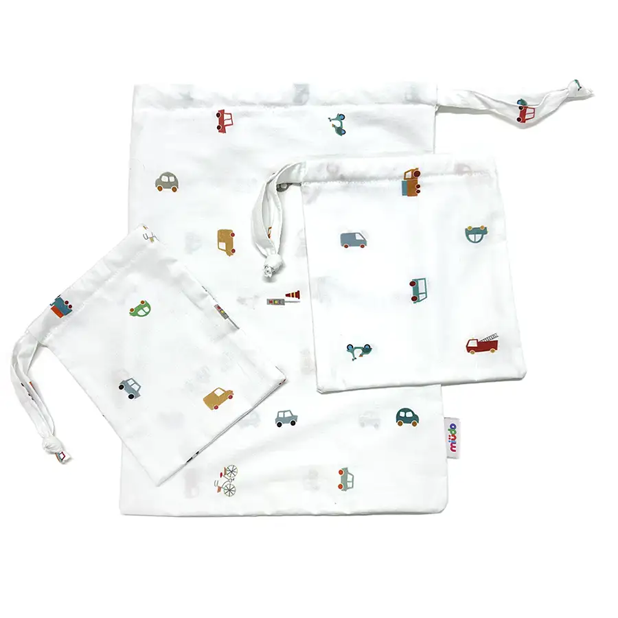 Saco Organizador Infantil Multiuso – Meios de Transporte – Kit com 3