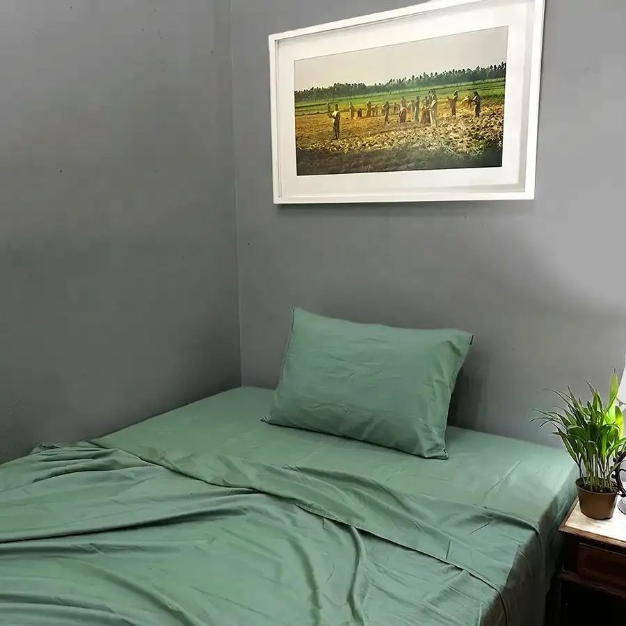 Roupa de Cama Bambu Verde – 3 peças