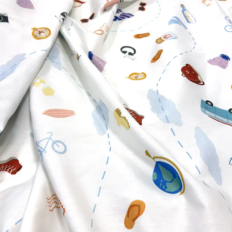 Lençol de Elástico Infantil Viagem Branco