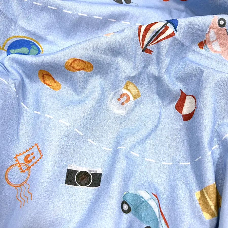 Detalhe da estampa Viagem - Volta ao mundo