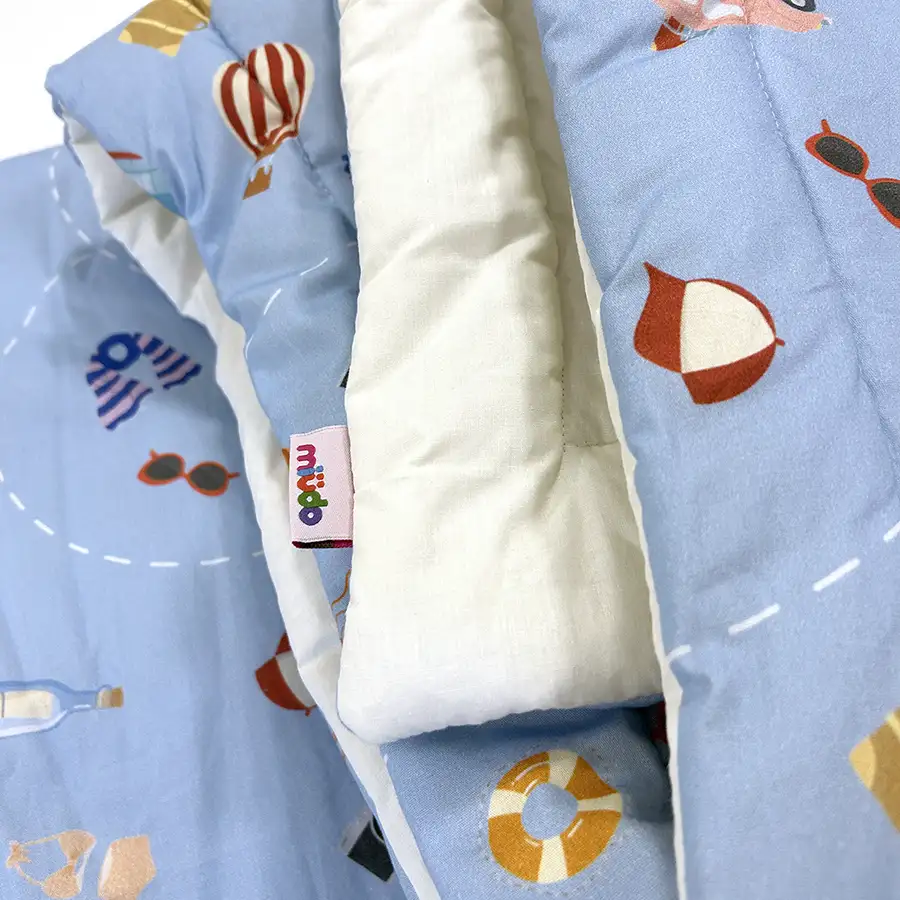 Edredom Viagem Azul Verso Off White