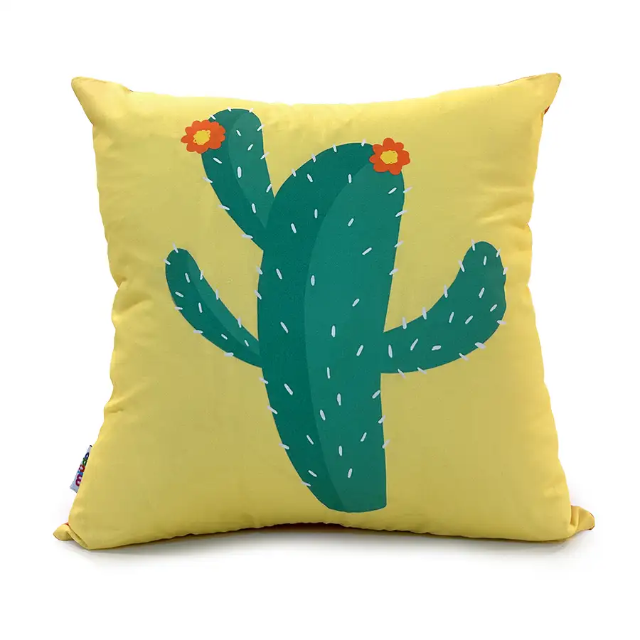 Capa de Almofada Cactos 40×40 Costas Laranja Escuro