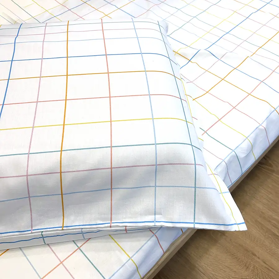 Roupa de cama Xadrez Cores Pastéis