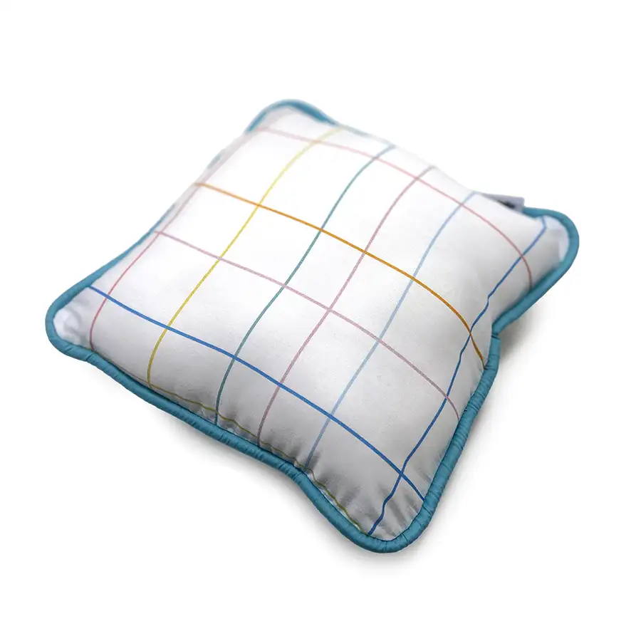 Almofadinha Xadrez Cores Pastéis vivo Turquesa 25x25 cm