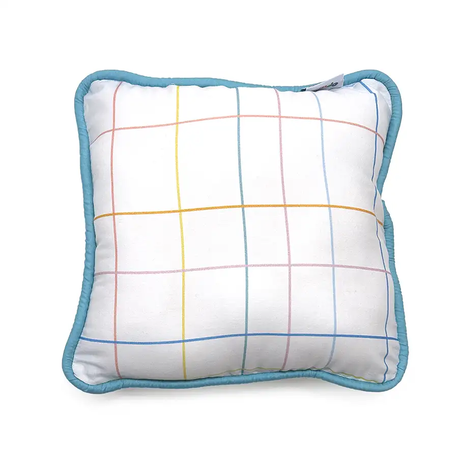 Almofadinha Xadrez Cores Pastéis vivo Turquesa 25×25 cm