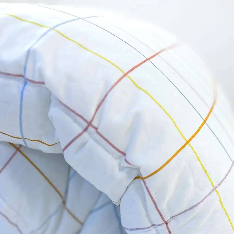 Colcha com elástico xadrez tons pastéis