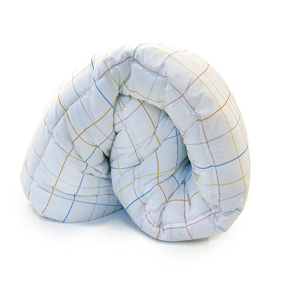 Colcha com Elástico Xadrez Cores Pastéis