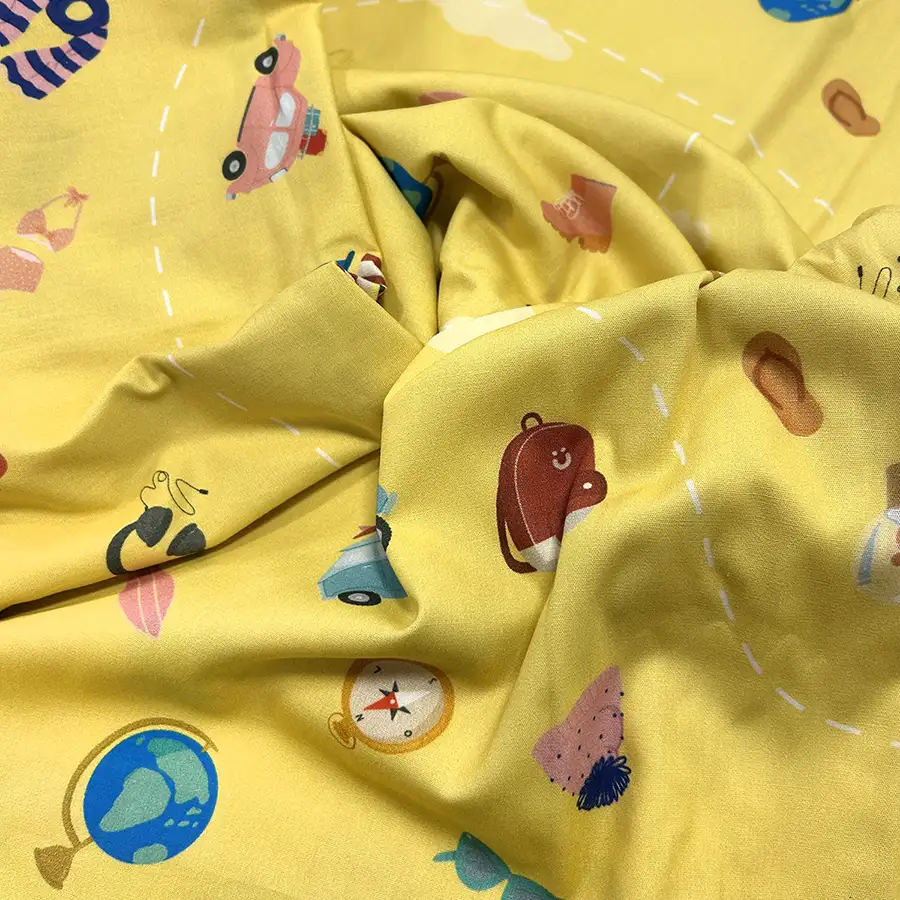 Lençol de Elástico Infantil Viagem Amarelo