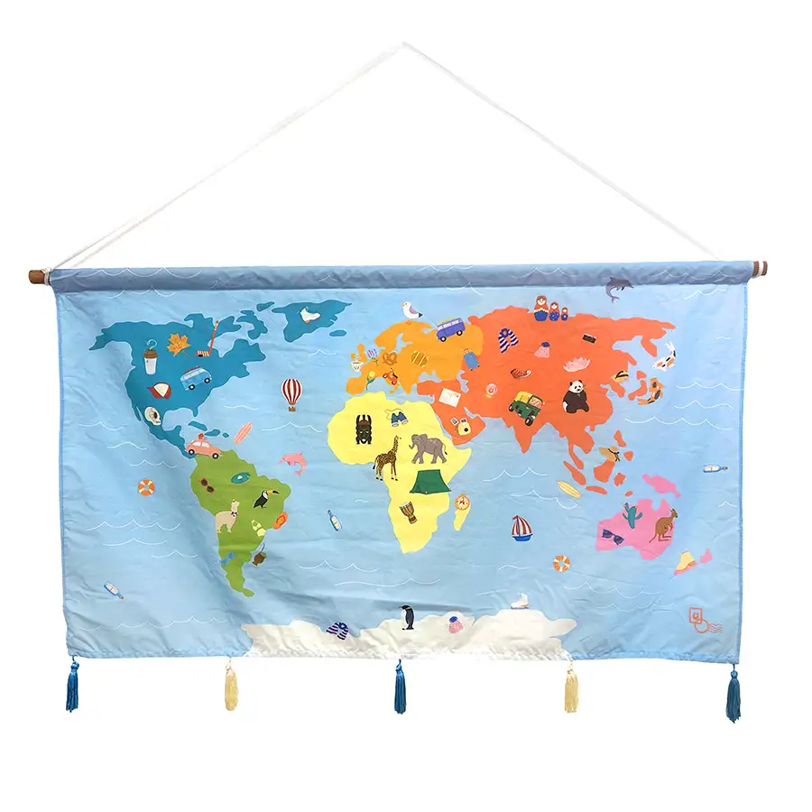 Painel Decorativo Mapa Mundi – Volta ao Mundo