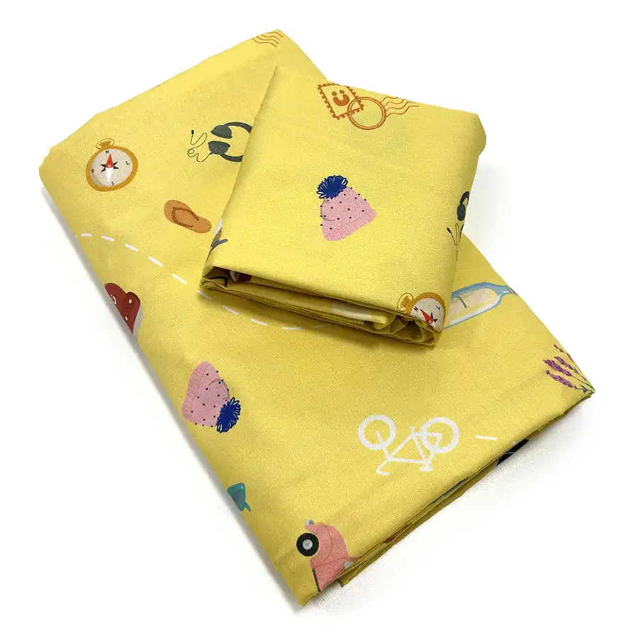 Roupa de Cama Infantil Viagem Amarelo – 2 peças