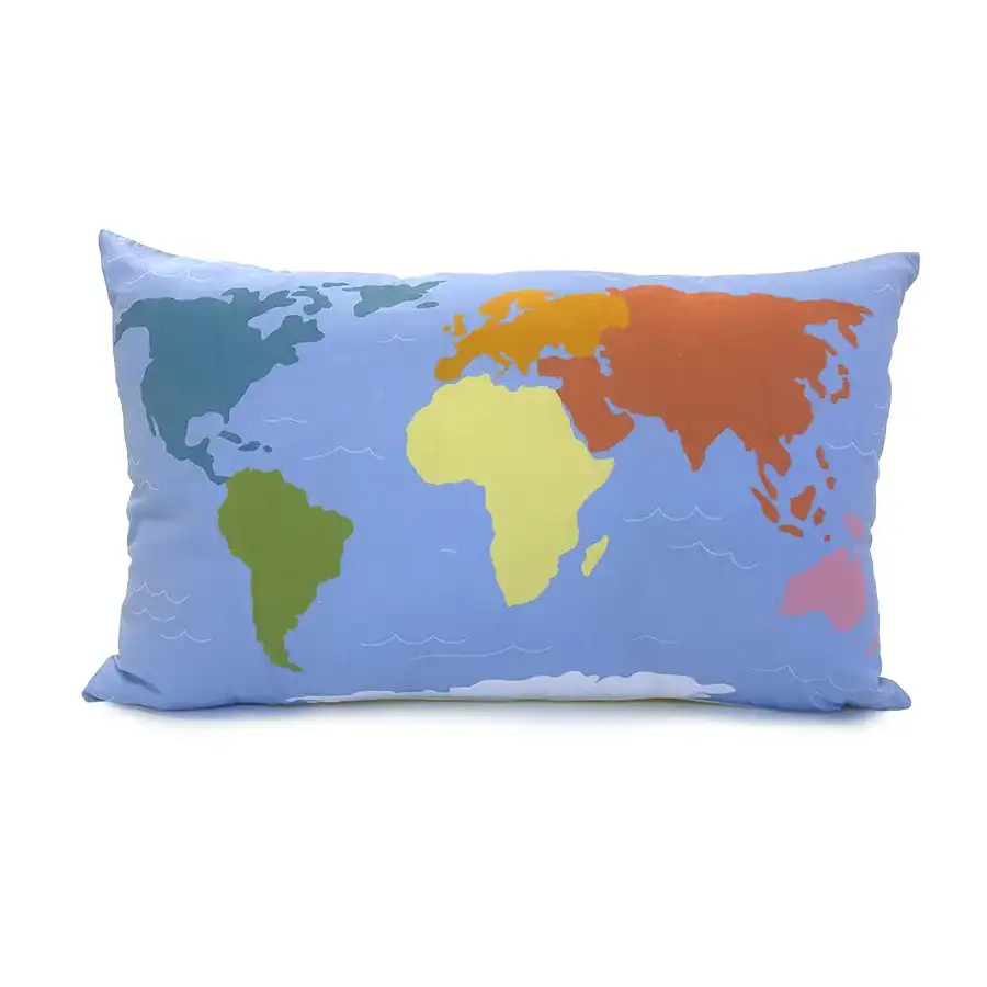 Capa de Almofada Mapa-Múndi 50×30