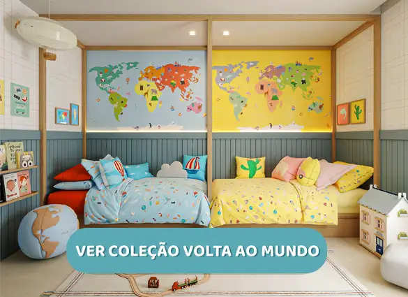 Decoração de quarto tema viagem de volta ao mundo
