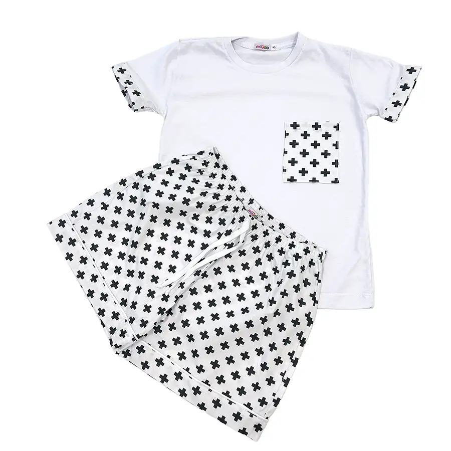 Pijama curto camiseta cruzetas