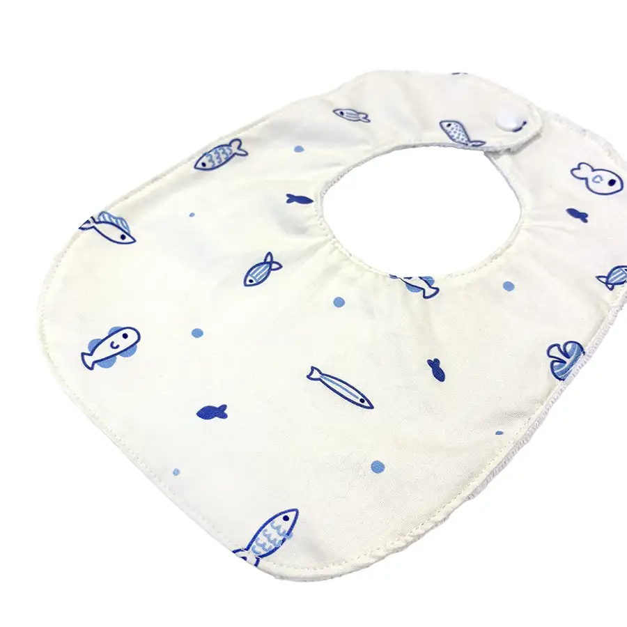 Babador de Algodão e Atoalhado Peixinhos